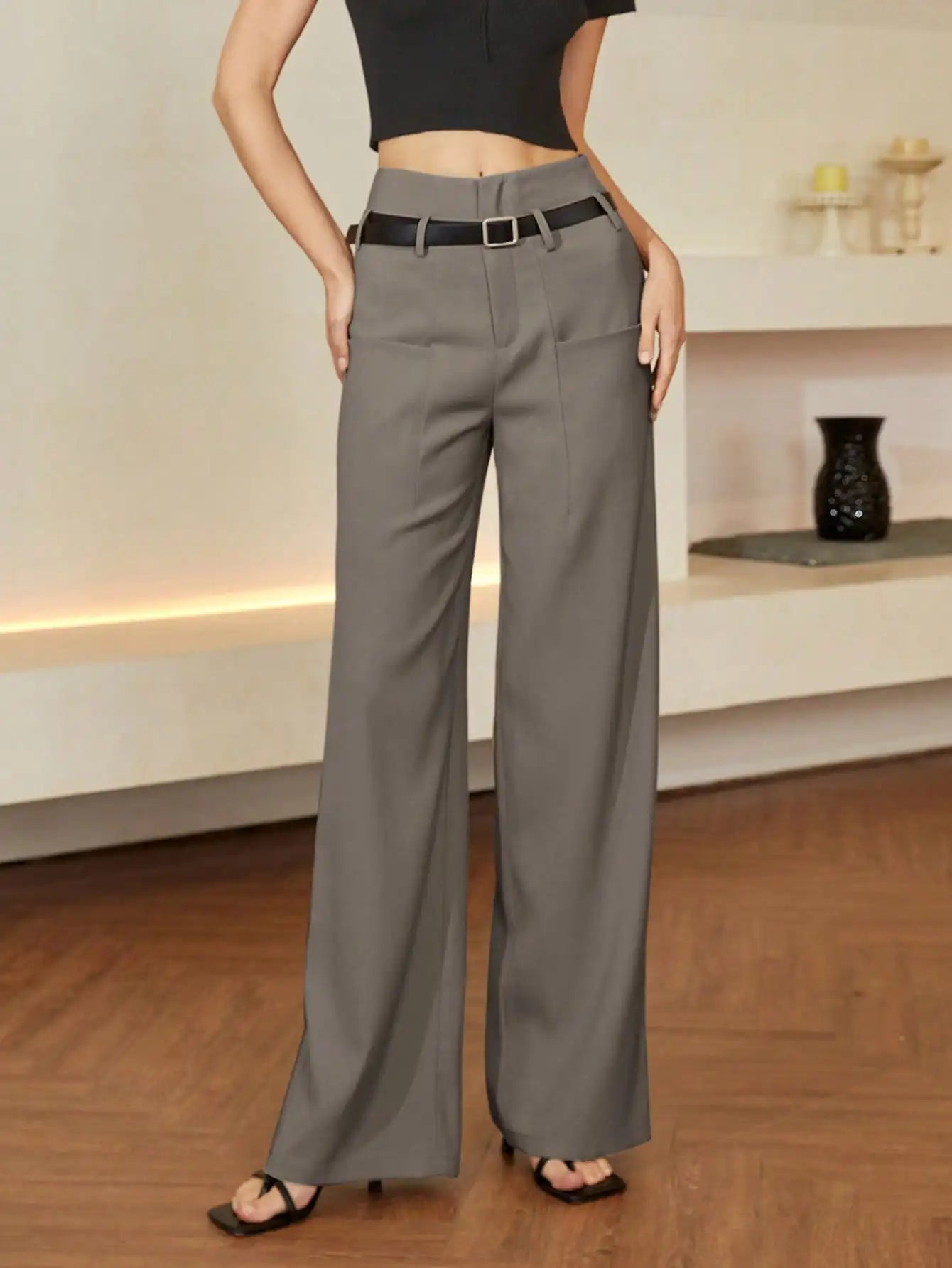 Autumn Winter Styles New Simple Lady Fashion Elegant Casual Straight Leg Woman's Pants Lady Chic Pants