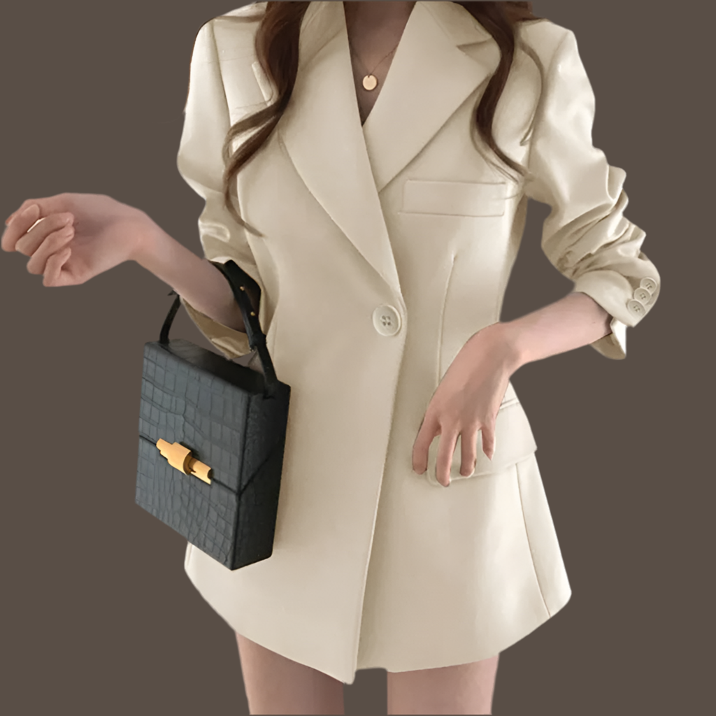 Casual Office Lady Blazer Coat Fall Single Button Pocket Long Sleeve Suits Tops Female Solid Elegant Jacker Coats