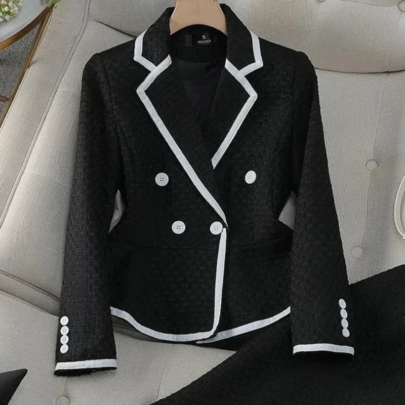 Luxury Celebrity Fragrance Suits Temperament Slim Skinny Occupational Suit Blazer Sets Fishtail Skirt