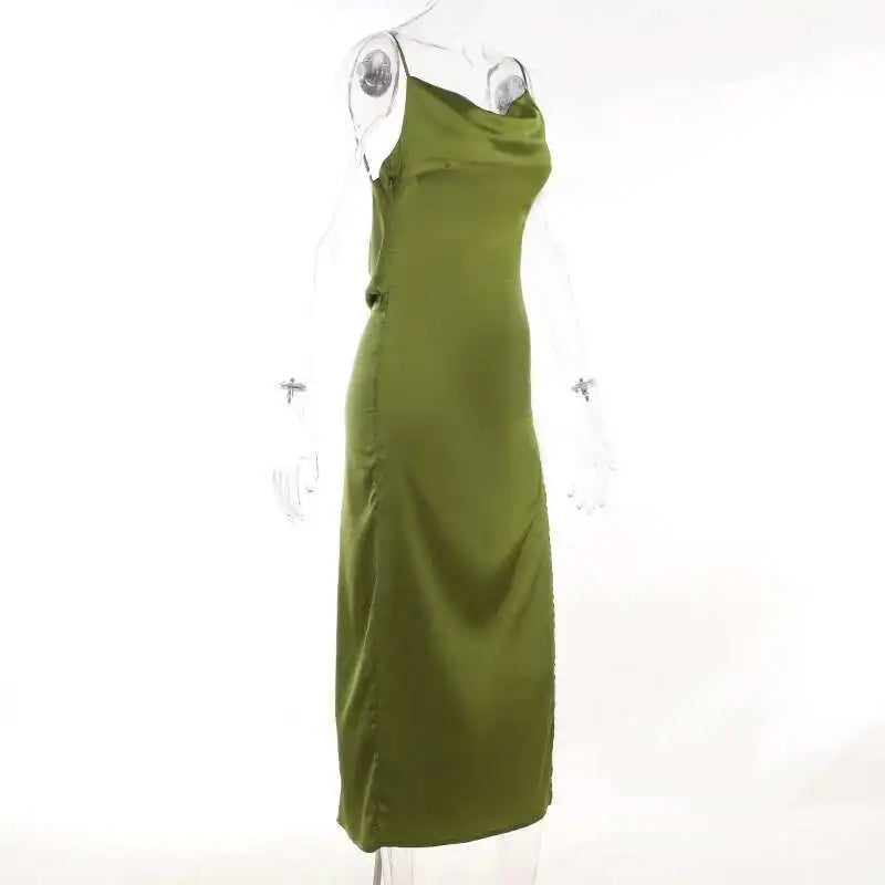 Avrilyaan White Satin dress. Backless Sexy Dress Women.Split Elegant Night Club Party Dresses Summer Long Dress Vestidos