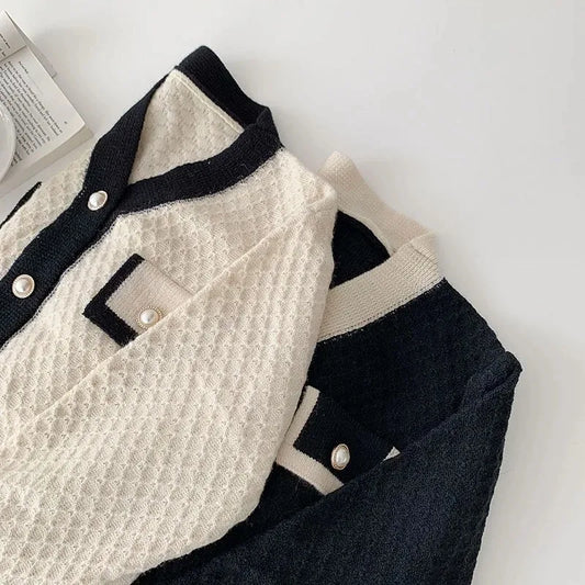 Loose Long-sleeved Knit Sweater Cardigans Outwear Coat