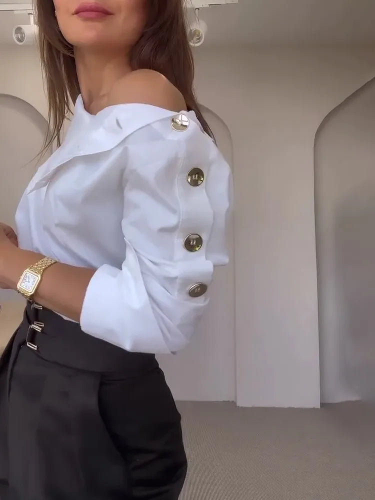 New Fashion Shirt For Women Women 2025 Casual Long-sleeve Button Women's Blouse Spring Chic White Tops Office Shirts Female