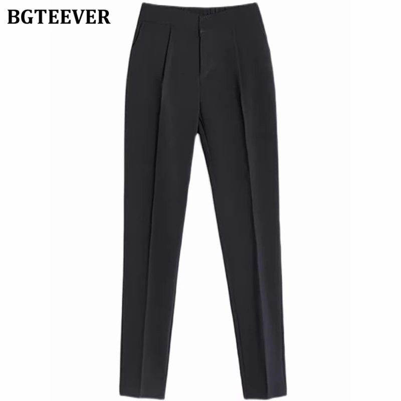 Elegant Slim Women Suit Pants. High Waist Ladies Pencil Pants Office Wear Trousers