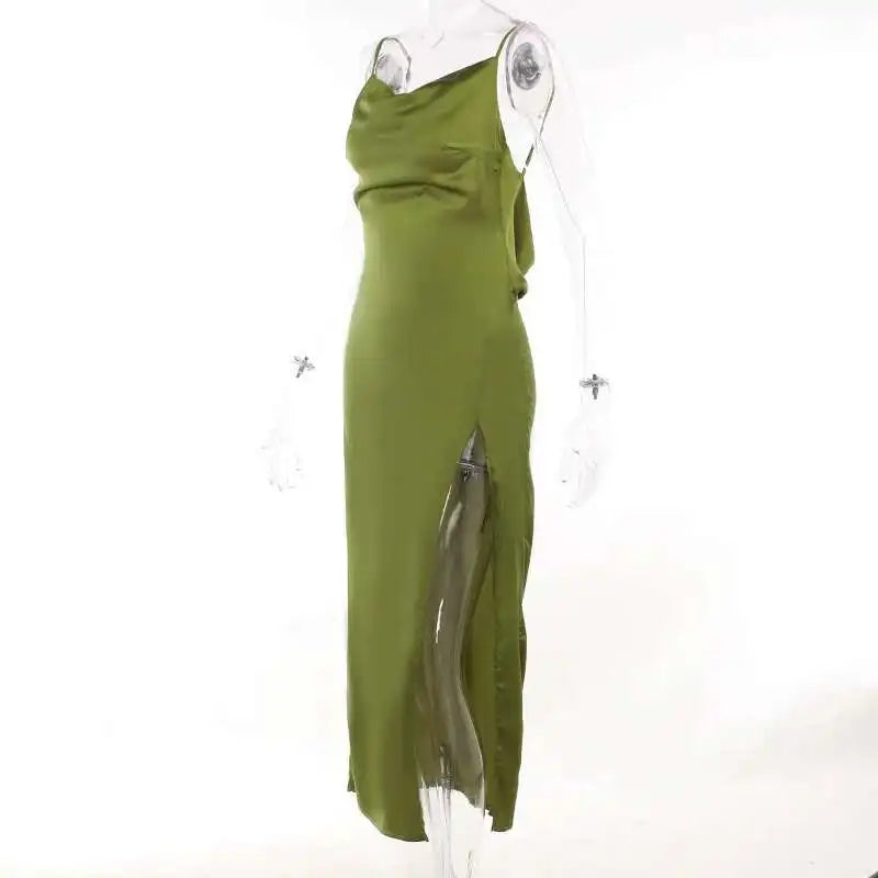 Avrilyaan White Satin dress. Backless Sexy Dress Women.Split Elegant Night Club Party Dresses Summer Long Dress Vestidos